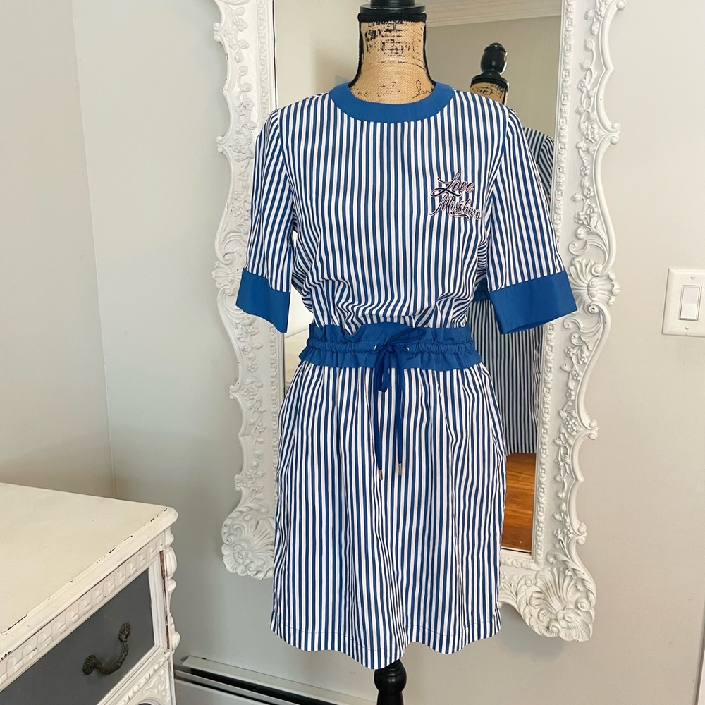 AUTHENTIC Moschino Striped Logo Dress